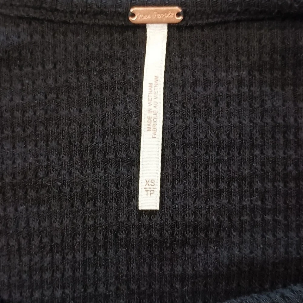 Free People Black Day Dream Lace Thermal Top